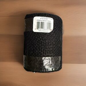 4 Inch Black Burlap Ribbon | 100 % Jute | 10 Yd Roll (30 ft)